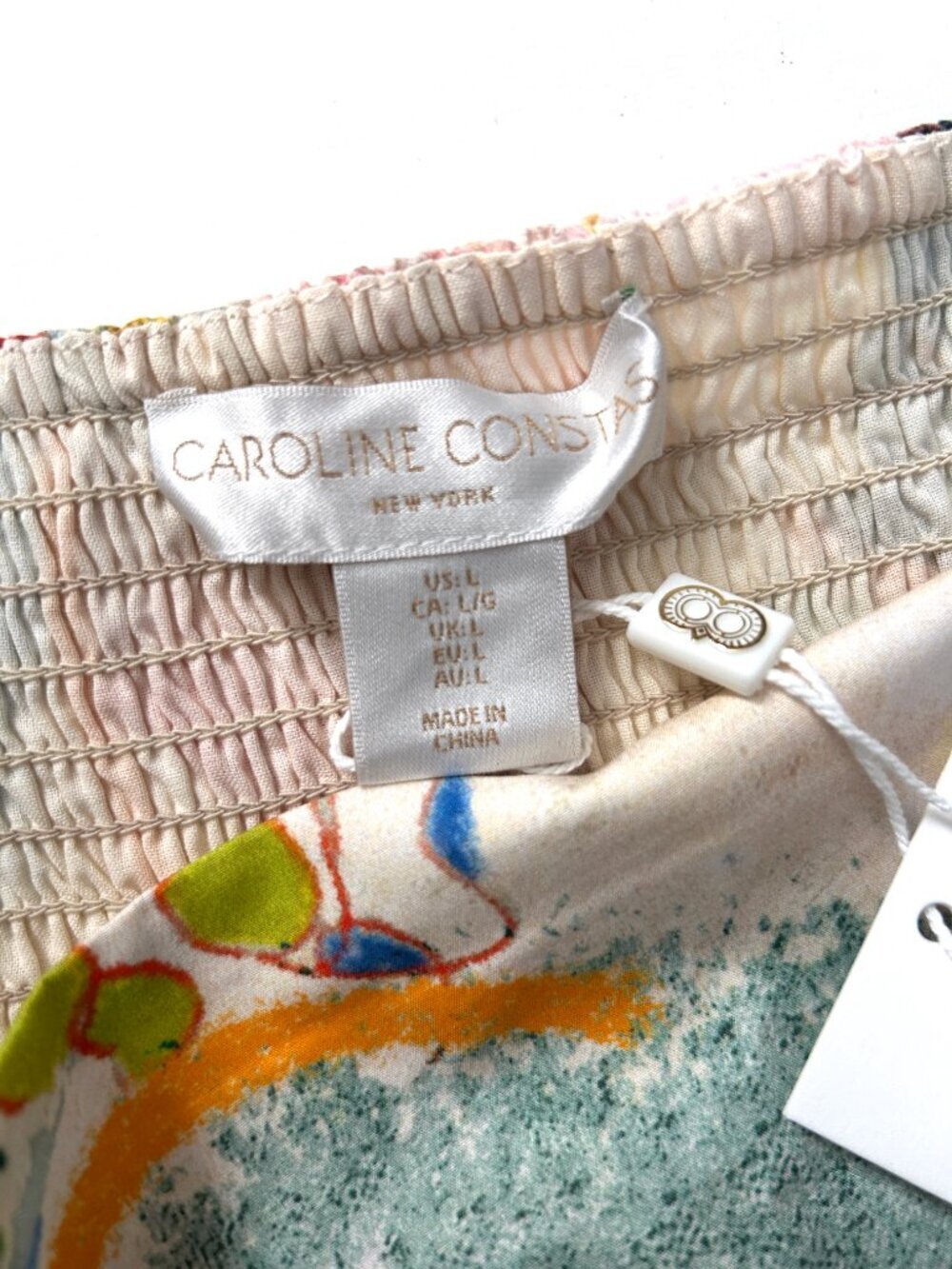 Caroline Constas "Gelato" Cotton Euro Vacation Mediterranean Midi Dress Size L - Picture 7 of 9